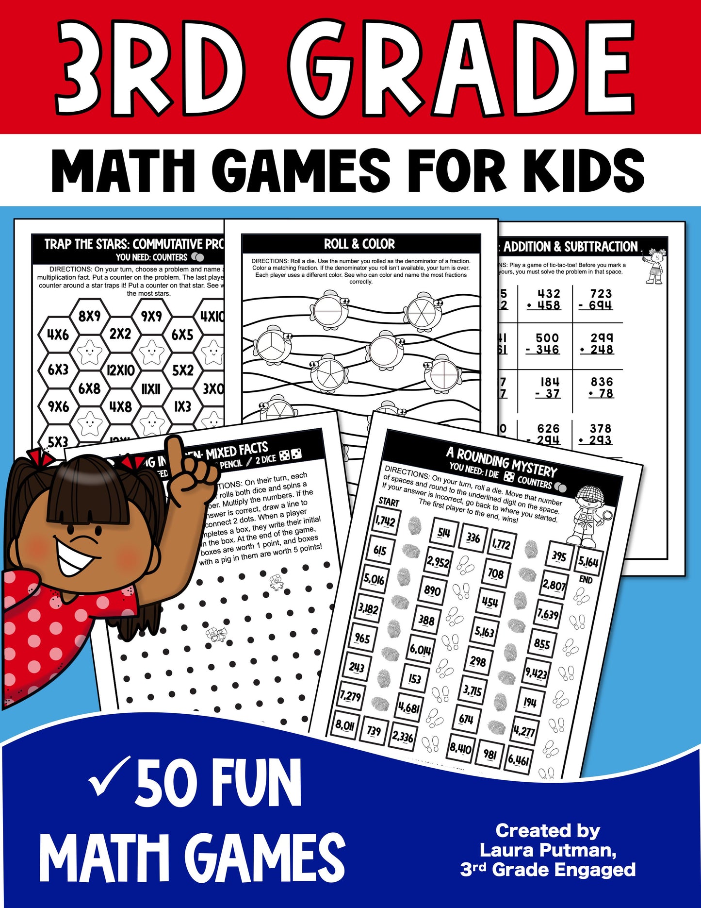 3rd Grade Math Games Paperback Book