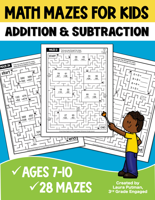 Addition and Subtraction Mazes Paperback Book