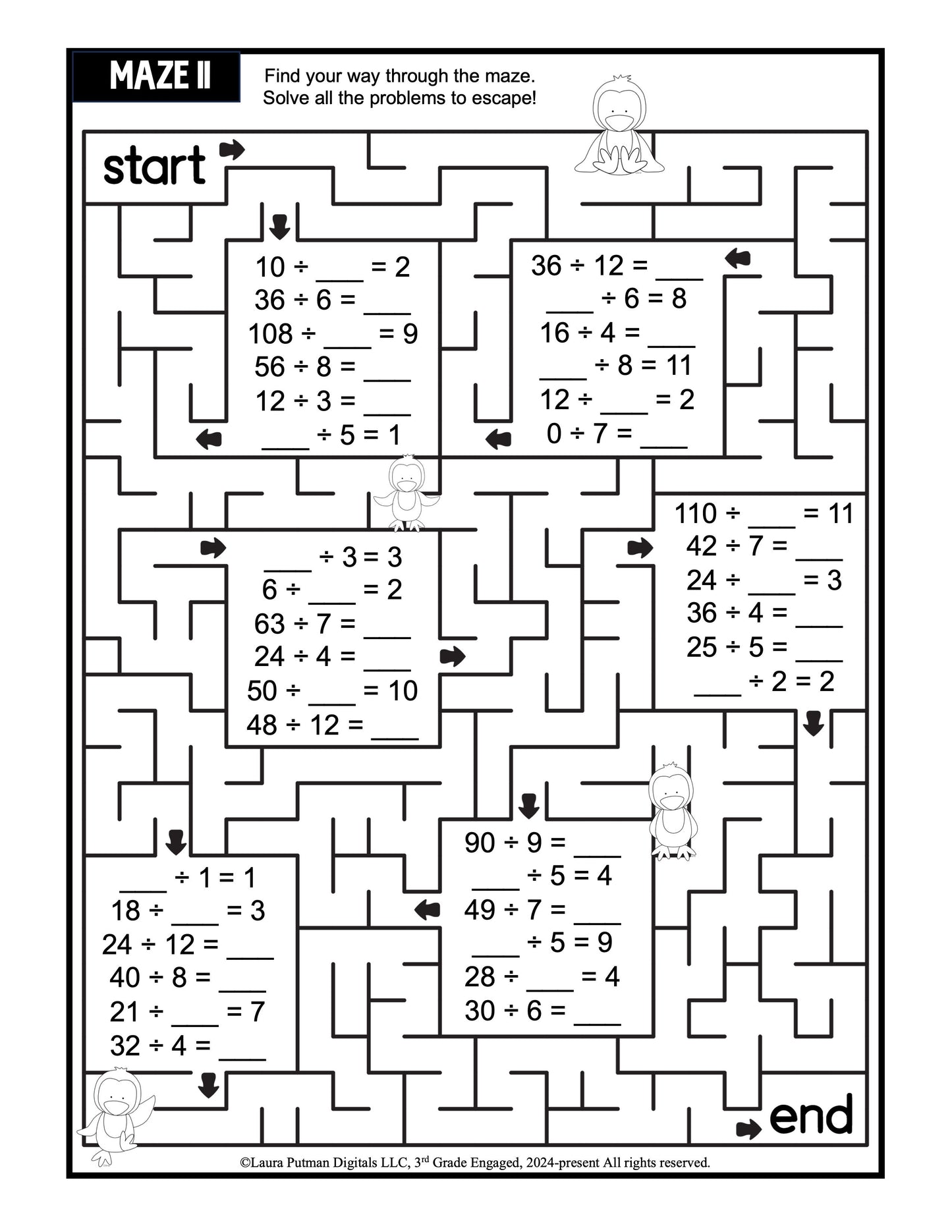 Multiplication and Division Fact Mazes Paperback Book