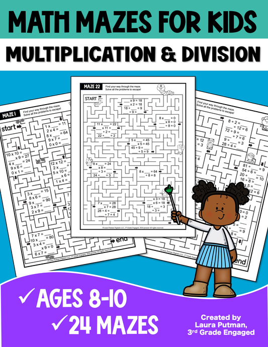 Multiplication and Division Fact Mazes Paperback Book