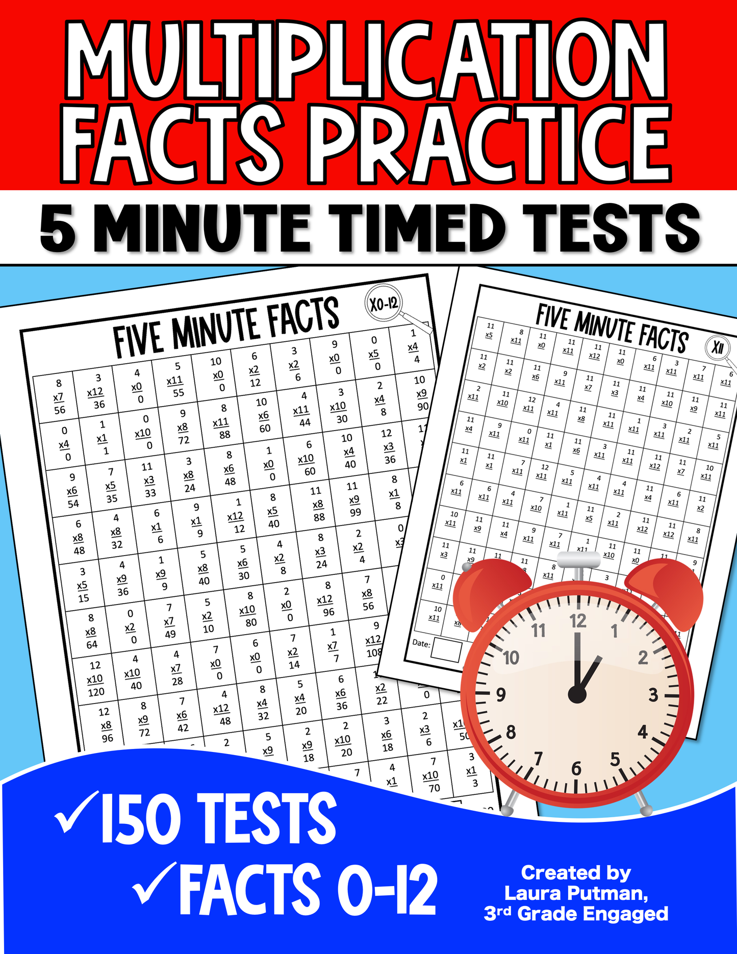 5 Minute Multiplication Fact Tests Paperback Workbook