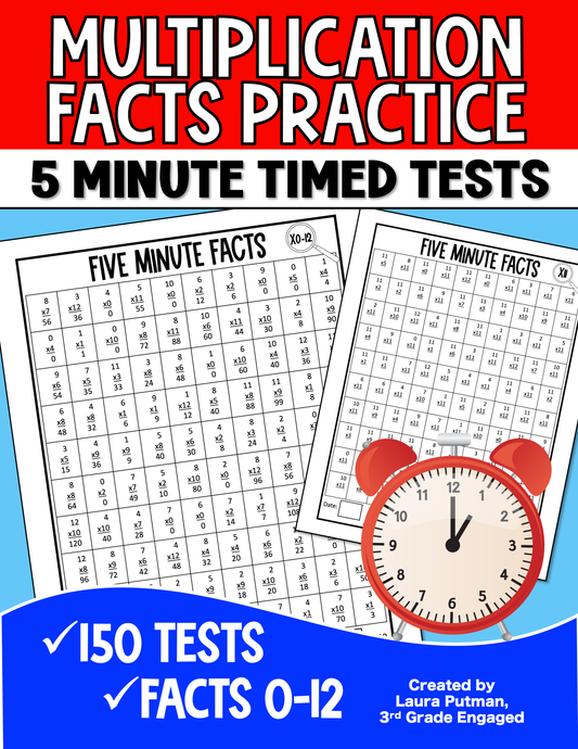 5 Minute Multiplication Fact Tests Paperback Workbook